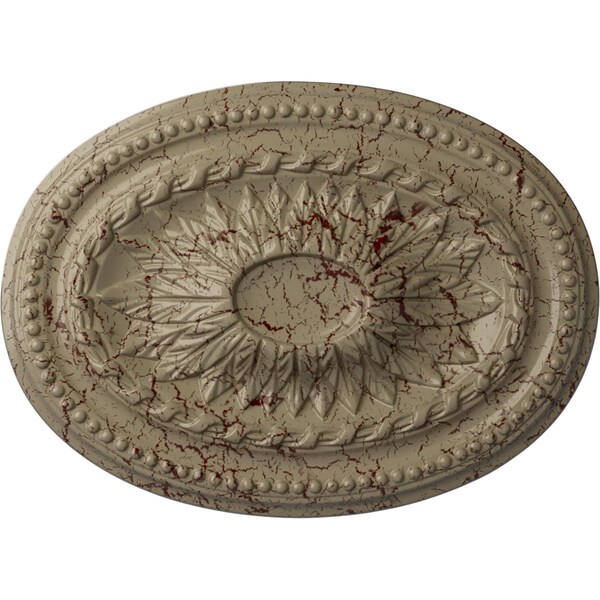 Ekena Millwork Saverne Ceiling Medallion, Hand-Painted Gobi Desert Crackle, 18 1/2"W x 13 1/2"H x 1 7/8"P CM18SAGDC - main
